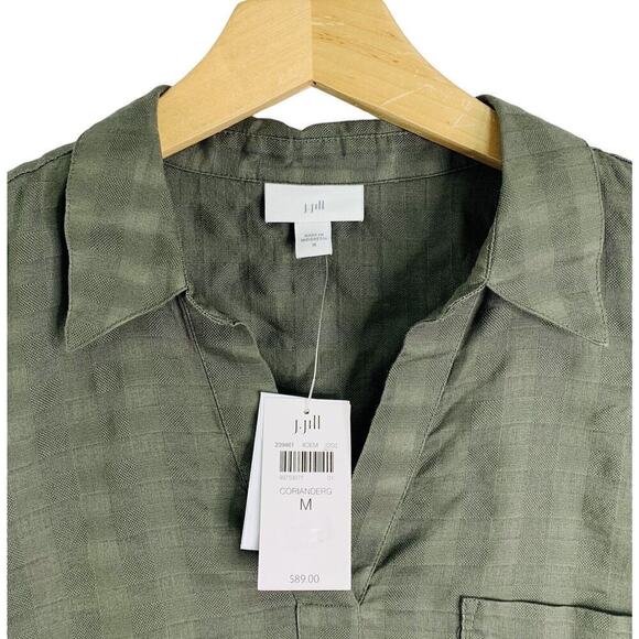 J Jill Textured Side Button Tunic Top Women Size M Coriander NWT $89 - Picture 4 of 9